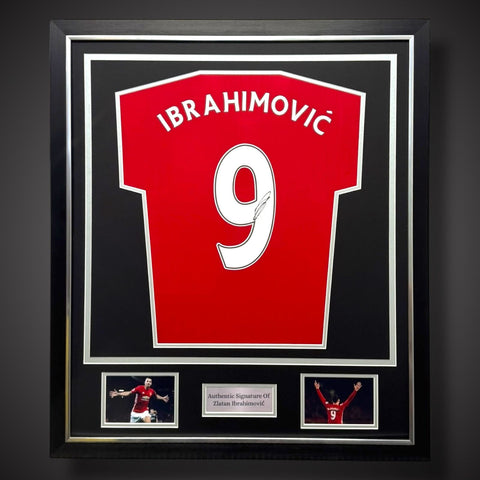 Deluxe Framed Zlatan Ibrahimovic  Signed Manchester United Football Shirt