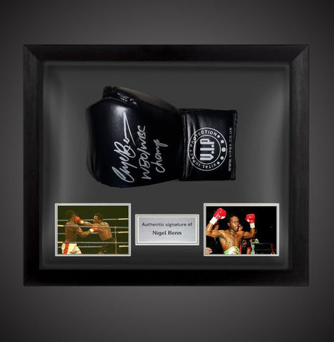 Dome Framed Nigel Benn ‘Dark Destroyer’ Hand Signed VIP Boxing Glove