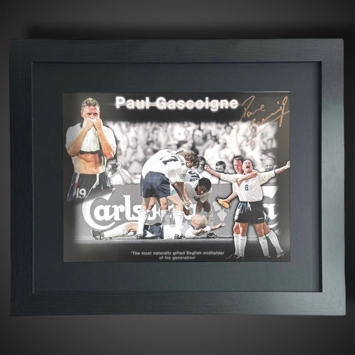 Paul Gascoigne Hand Signed  Framed England Football Photograph