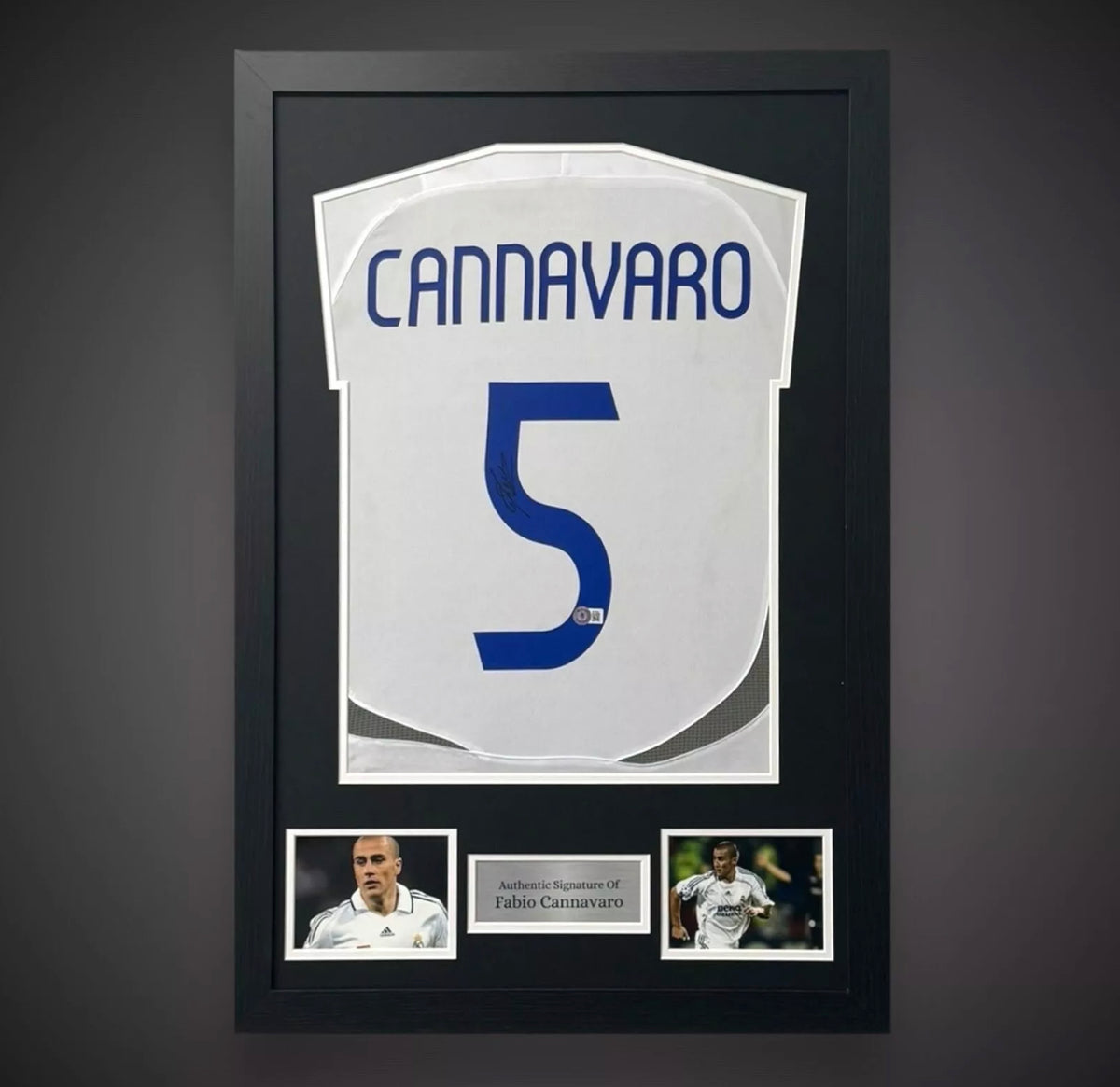 Fabio Cannavaro Hand Signed And Framed Real Madrid Football Shirt