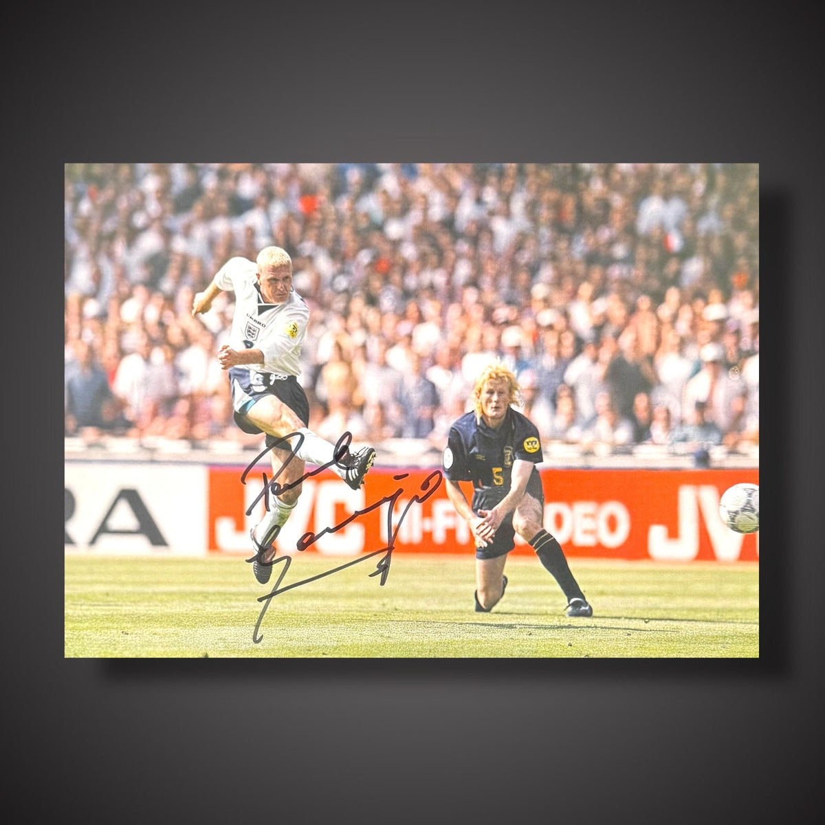 Paul Gascoigne Hand Signed England Football Photograph