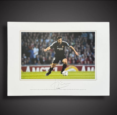 Luis Figo Superb Signed Action Shot - Real Madrid