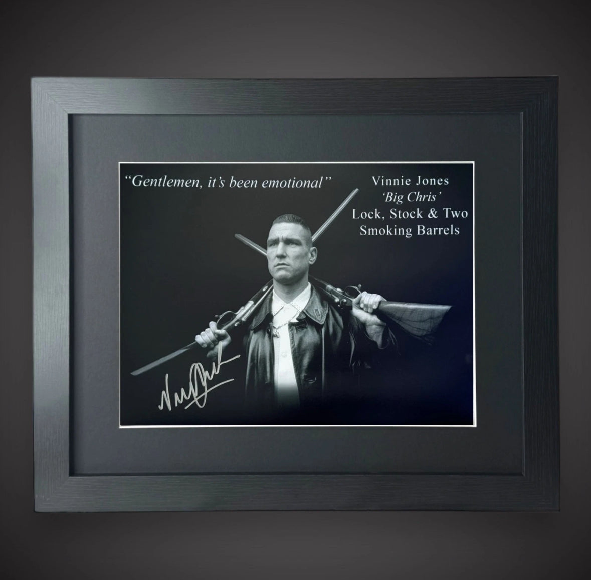 Framed Vinnie Jones Signed Photo - Lock Stock And Two Smoking Barrels