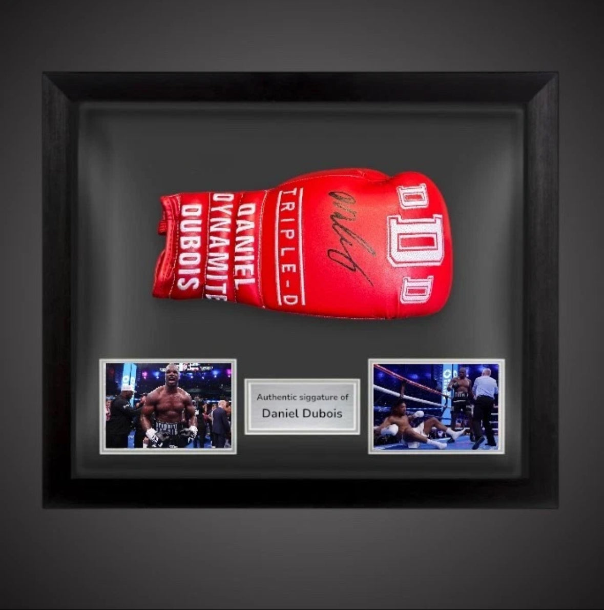 Framed Daniel Dubois Signed Boxing Glove DDD- Red