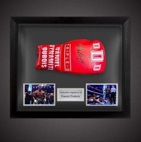Framed Daniel Dubois Signed Boxing Glove DDD- Red