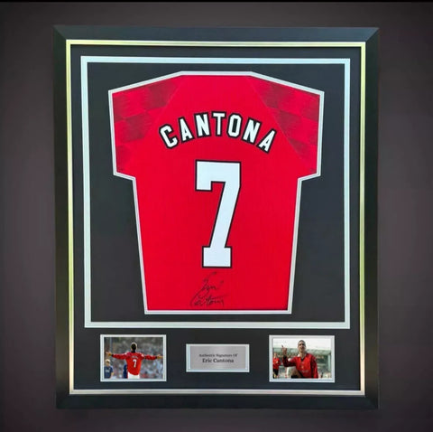 Eric Cantona Signed And Deluxe Framed Manchester United 1996/98 Shirt