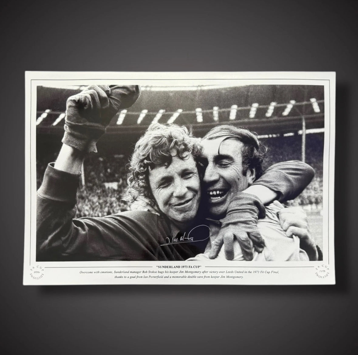 Jim Montgomery Signed Photo- Sunderland FA Cup 1973