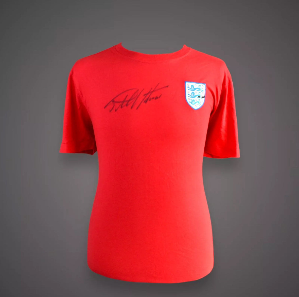 Sir Geoff Hurst Hand Signed England T-shirt