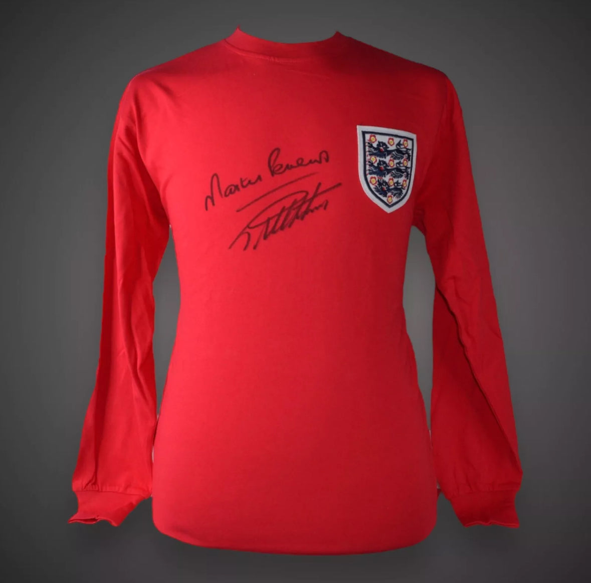 England 1966 World Cup Replica Shirt Signed By Sir Geoff Hurst & Martin Peters