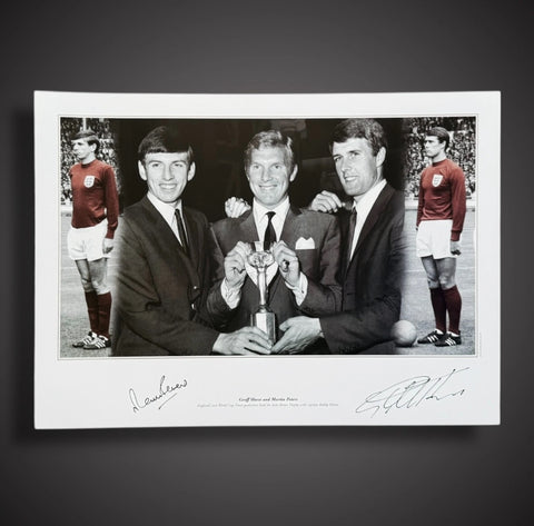 Sir Geoff Hurst And Martin Peters Dual Signed England Photo 1966