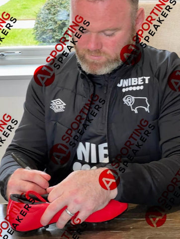 Wayne Rooney Hand Signed Manchester United Stats Boot