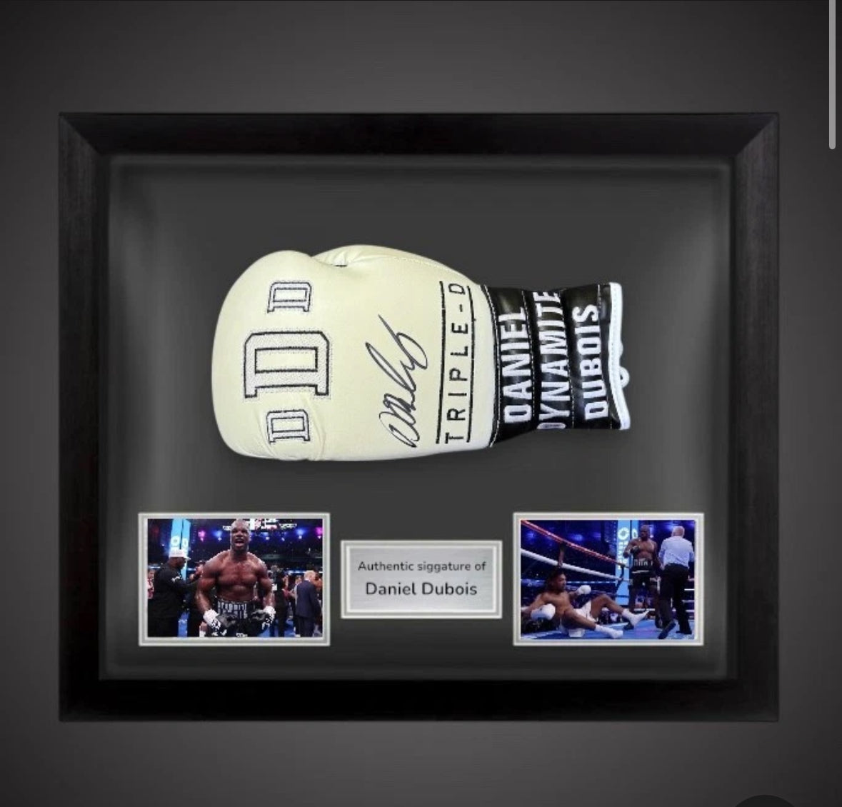 Framed Daniel Dubois Signed Boxing Glove DDD- White