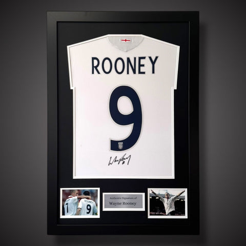 Wayne Rooney Hand Signed Framed England Shirt