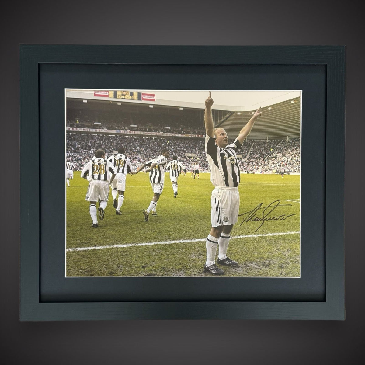 Framed Alan Shearer Hand Signed Newcastle Photo