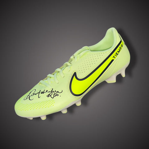 Ronaldinho R10 Hand Signed Football Boot Beckett Sticker Authentication.