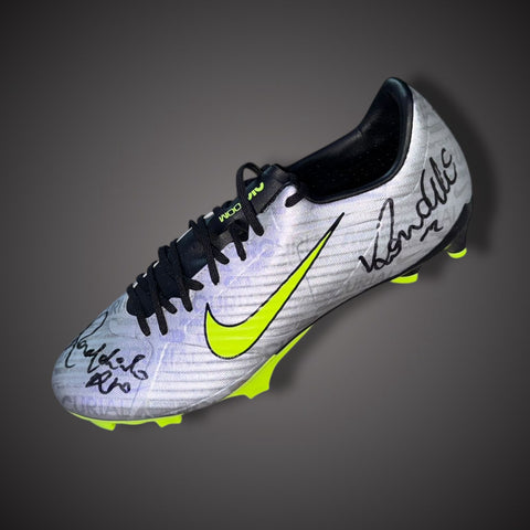 Ronaldo R9 & Ronaldinho R10 Hand Signed Football Boot - Beckett Authenticated