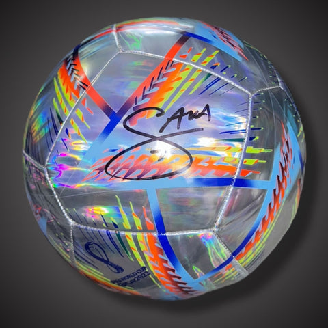 Bukayo Saka Hand Signed Football, Beckett Authenticated