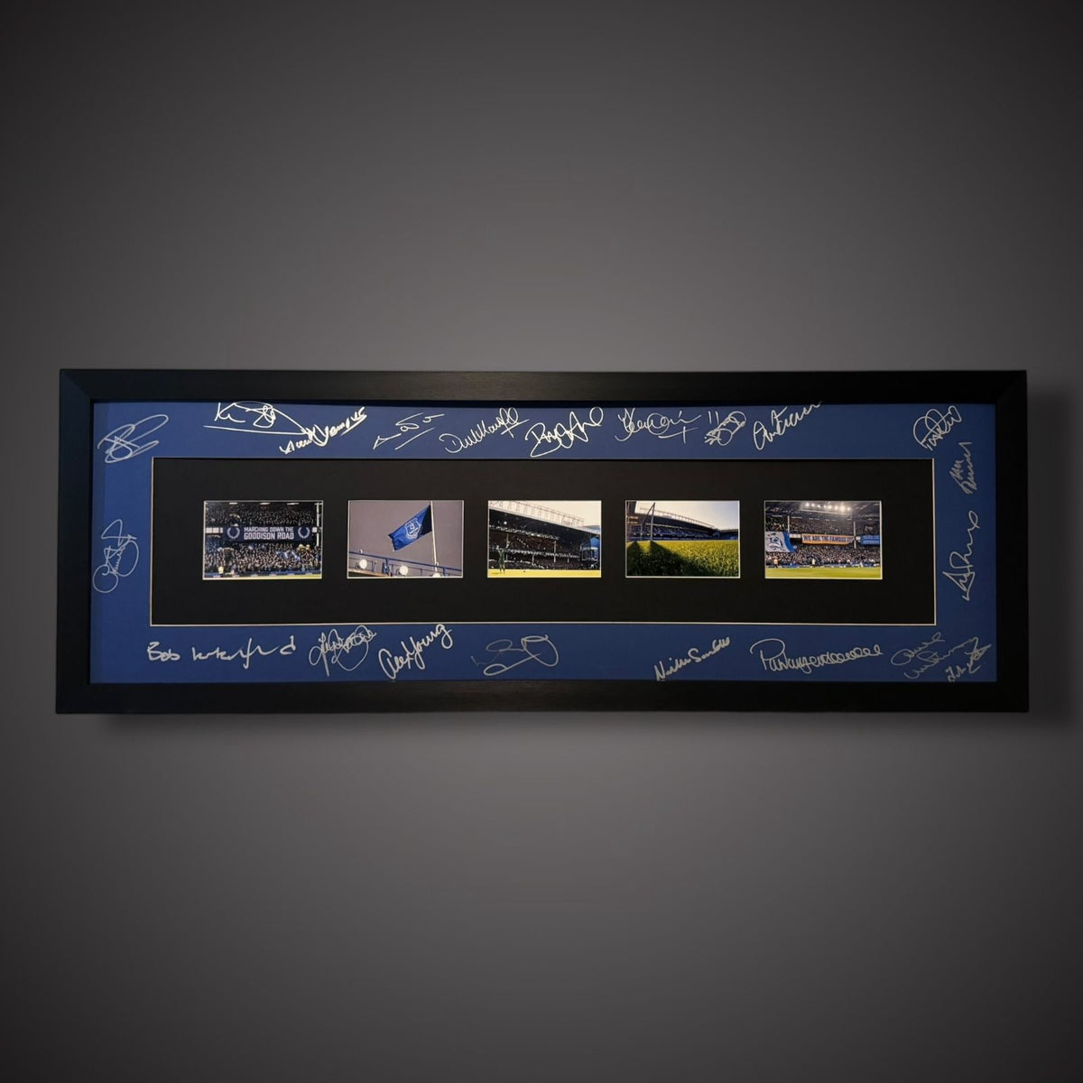 Everton Goodison Park Hand Signed And Framed Photos