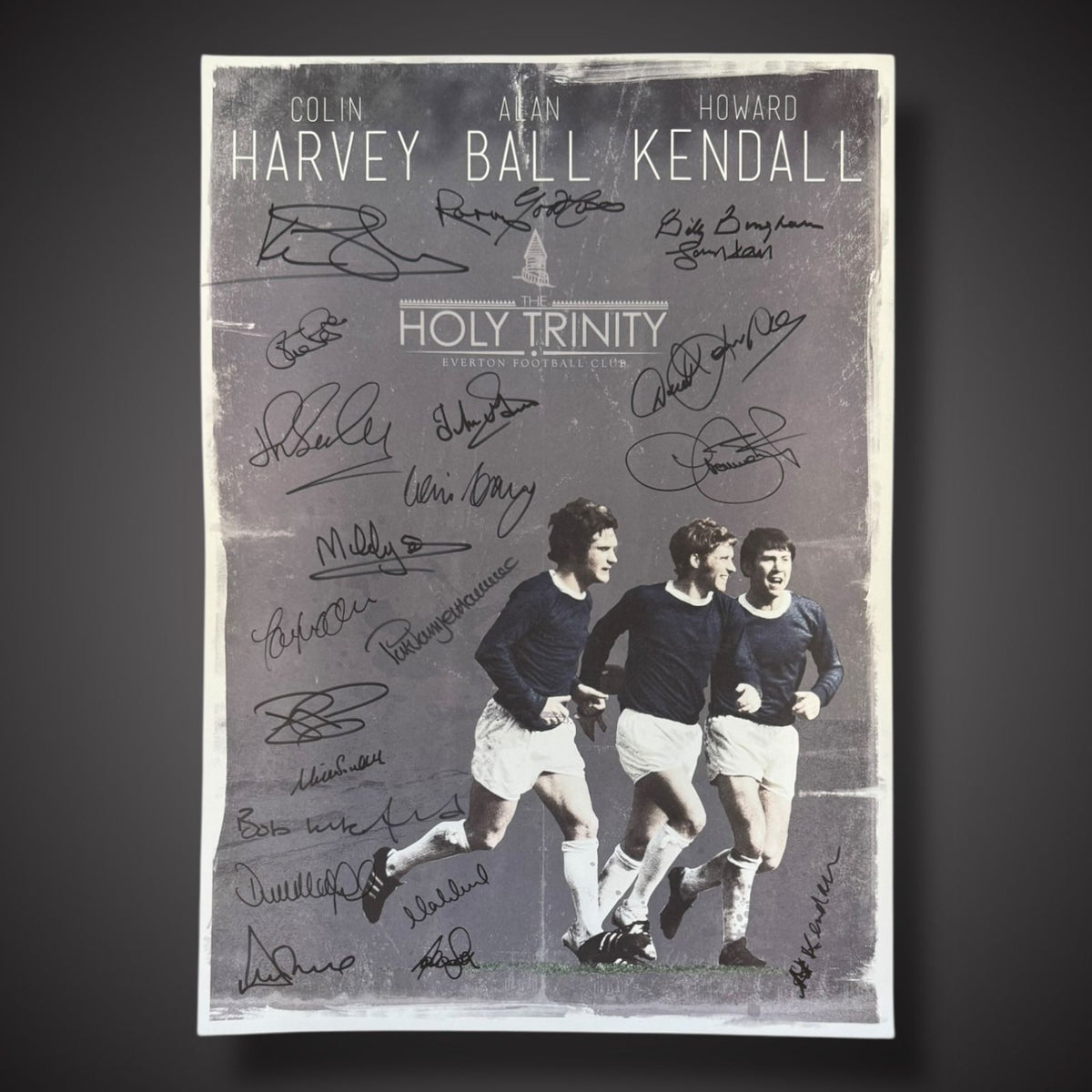 Everton Holy Trinity 20+ Signatures Hand Signed Photo With COA