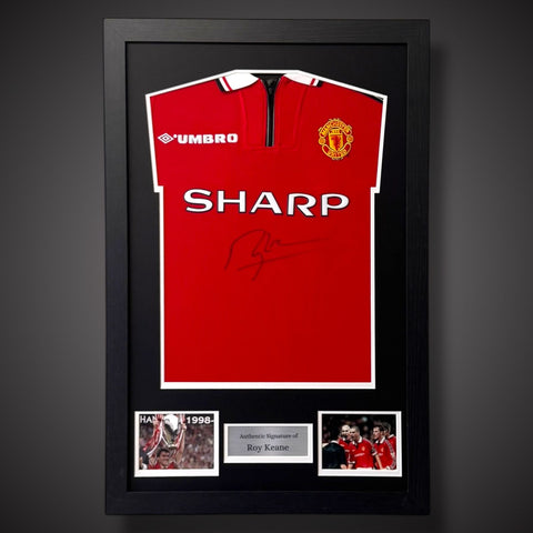 Framed Roy Keane Manchester United Hand Signed Shirt - Private Signing With COA