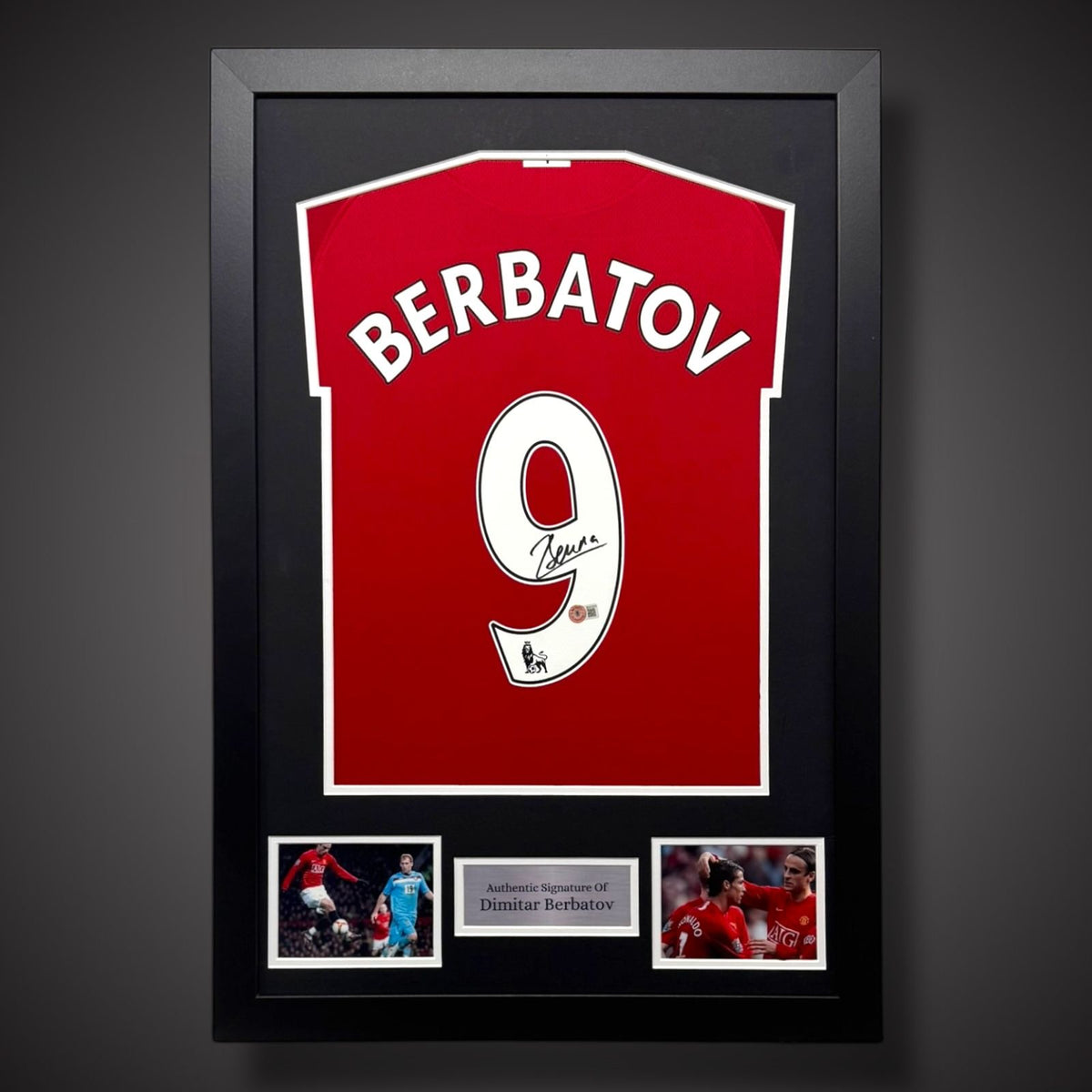 Dimitar Berbatov Hand Signed And Framed Manchester United Football Shirt