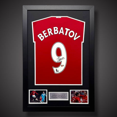 Dimitar Berbatov Hand Signed And Framed Manchester United Football Shirt
