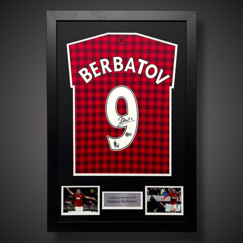 Dimitar Berbatov Hand Signed And Framed Manchester United Football Shirt