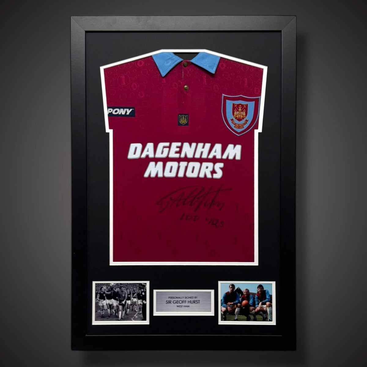 Framed Sir Geoff Hurst Hand Signed West Ham  Shirt Limited Availability