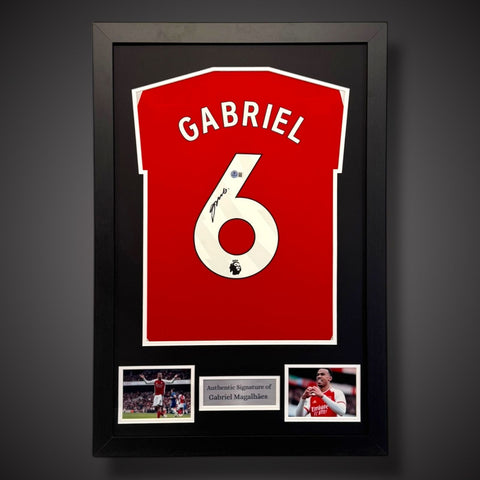 Gabriel Magalhaes Hand Signed Arsenal Football Shirt With COA