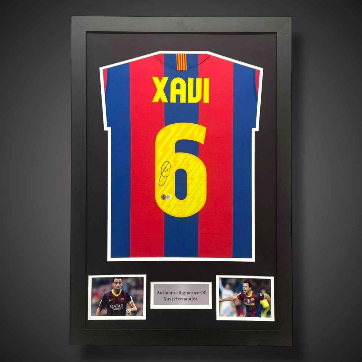 Xavi Hernandez Hand Signed Framed Barcelona Football Shirt 2010/11