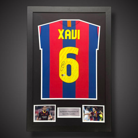 Xavi Hernandez Hand Signed Framed Barcelona Football Shirt 2010/11