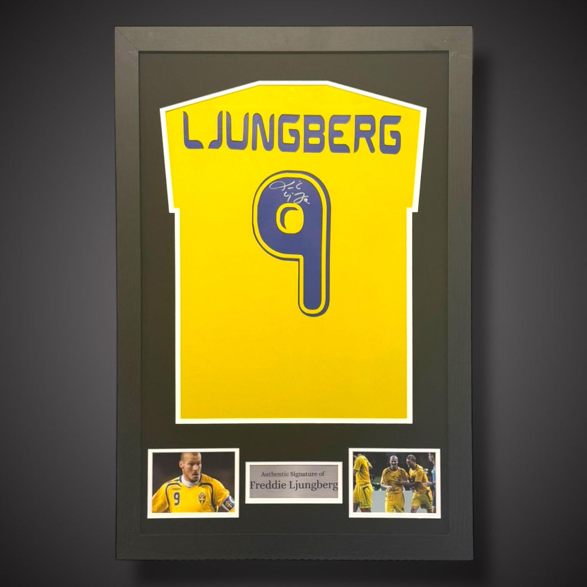 Freddie Ljungberg Hand Signed Sweden Framed Football Shirt