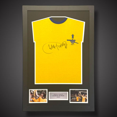 Charlie George Hand Signed And Framed Arsenal Shirt