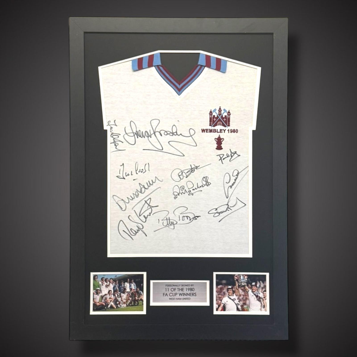 1980 FA cup Winners Singed By 11 Framed Shirt - West Ham £339