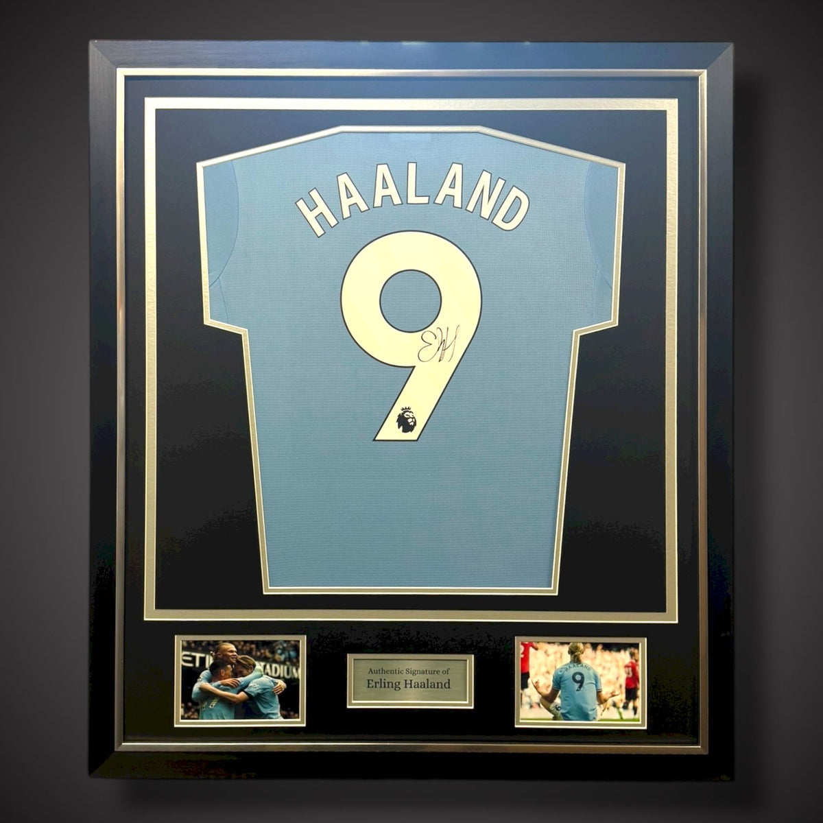 Erling Haaland Hand Signed And Deluxe Framed Manchester City Shirt