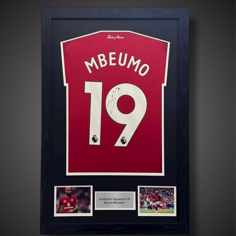 Bryan Mbeumo Hand Signed And Framed Manchester United Football Shirt
