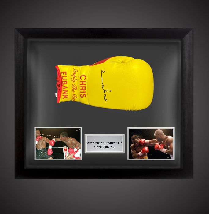 Chris Eubank Hand Signed Boxing Glove With COA In A Dome Frame