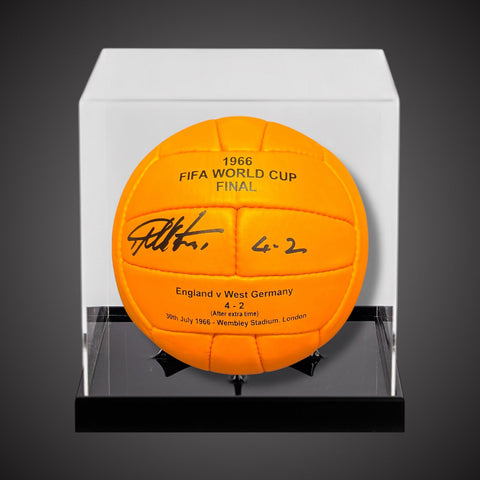 Sir Geoff Hurst Hand Signed 1966 World Cup Final Ball In A Acrylic Case