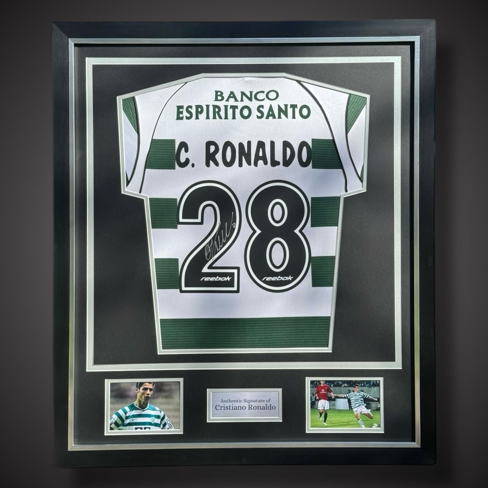 Cristiano Ronaldo Sporting Lisbon Hand Signed Deluxe Framed Football Shirt £5490