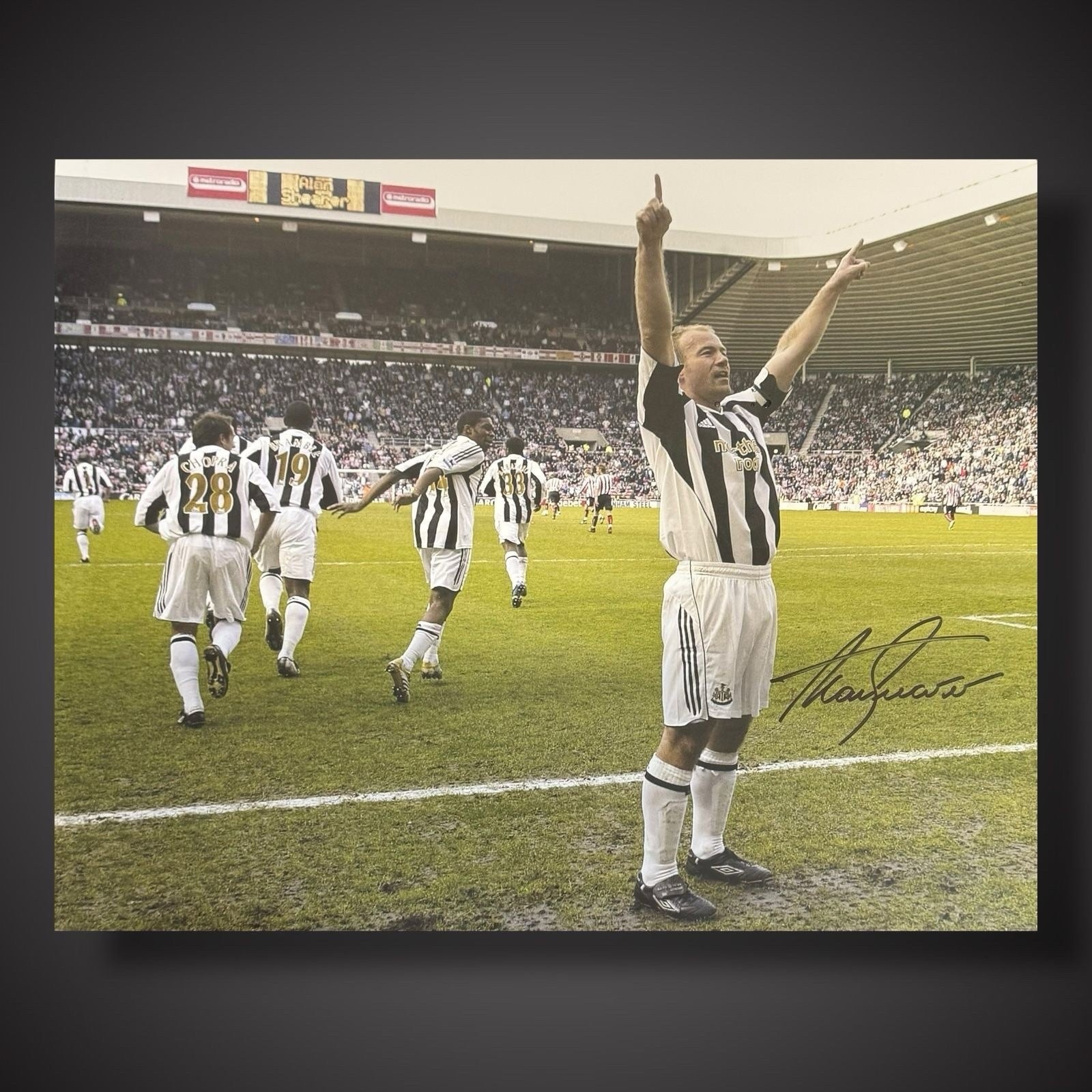 Alan Shearer Signed Newcastle Last Goal Celebration Photo With COA £55 16X200