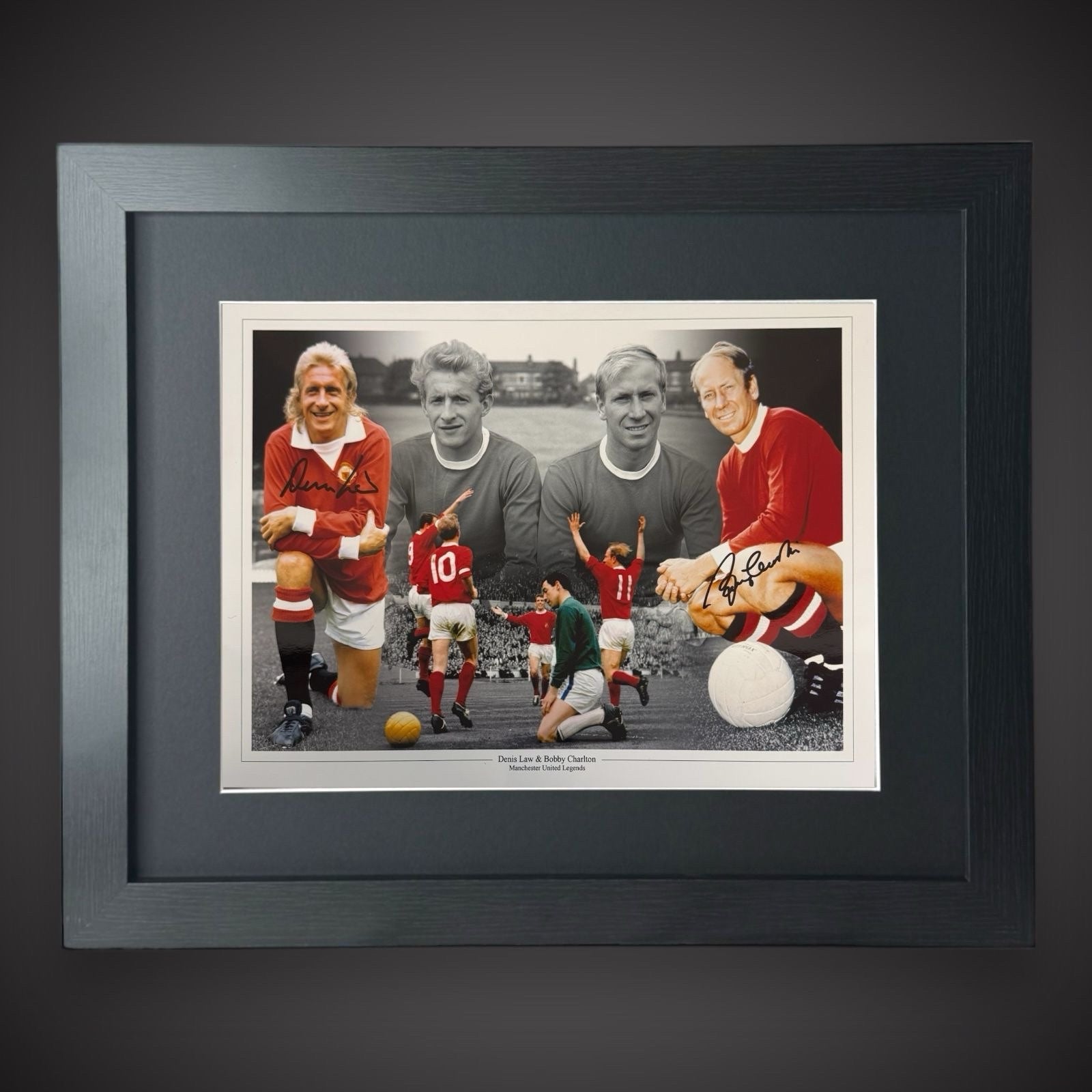 Manchester United -Bobby Charlton & Denis Law Hand Signed And Framed Photo £2490