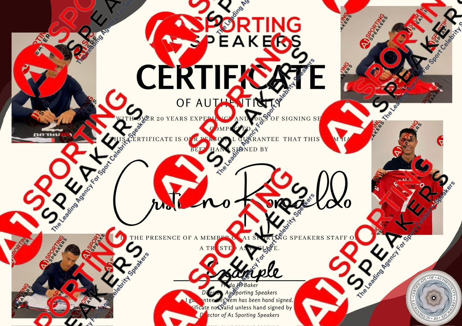 Cristiano Ronaldo Manchester United Hand Signed Framed Photo With COA £3501